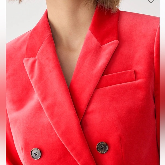 J.Crew Cropped double-breasted blazer in stretch velvet - Picture 10 of 11